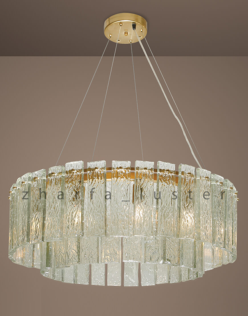 آویز مدرن دو طبقه مدل افرا با کریستال دست‌ساز